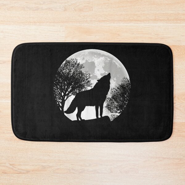 Item preview, Howling Wolf Moon Silhouette Illustration designed and sold by Makebashington.
