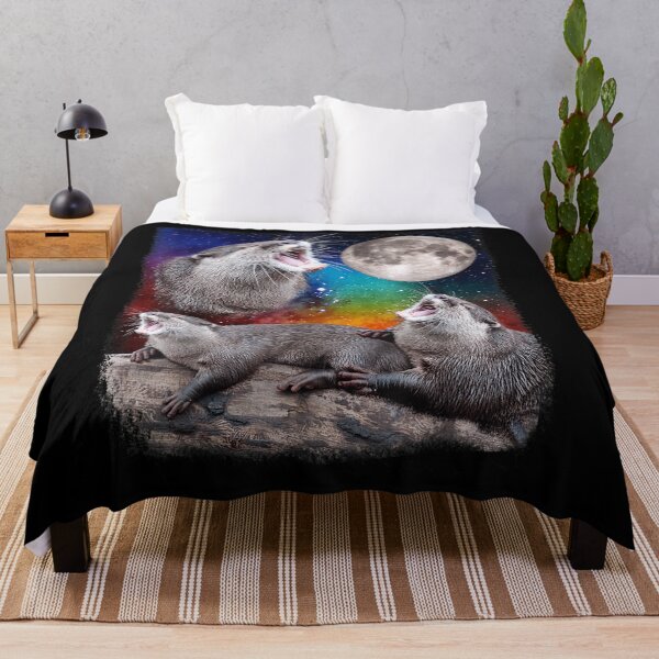 Item preview, Howling Wolf Otters Moon Galaxy Parody designed and sold by leshiarivers.