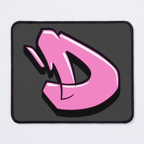 Artikelvorschau, Graffiti-Buchstabe D (Rosa) entworfen und verkauft von NameGraffiti.