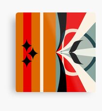 Retro Diamond and Stripes Metal Print