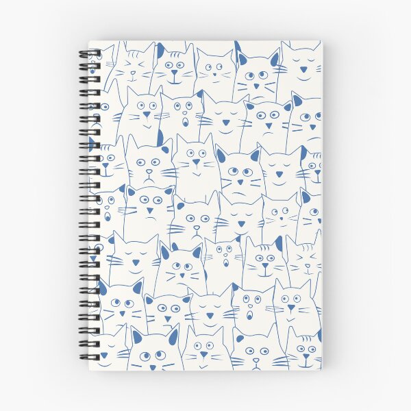 Item preview, Cat emotions and reactions pattern | blue pale white designed and sold by DeepJo.