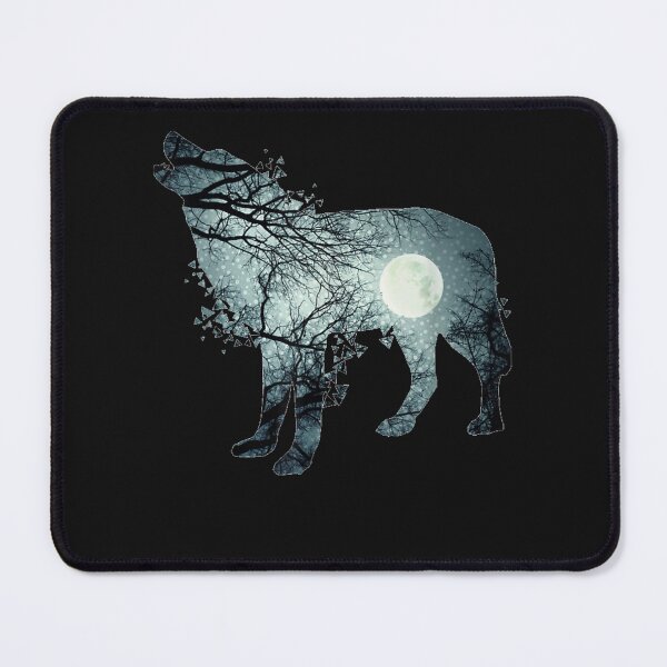 Item preview, Lonely Howl of the Dire Wolf Full Moon Silhouette designed and sold by Makebashington.