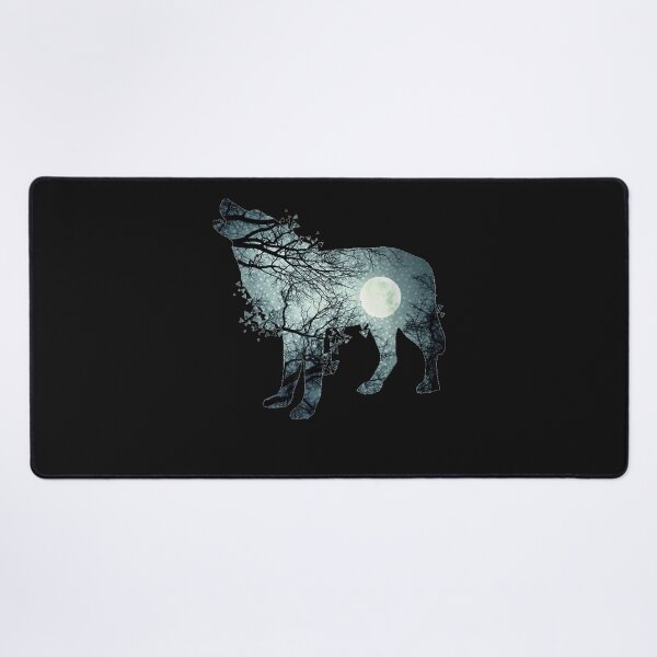 Item preview, Lonely Howl of the Dire Wolf Full Moon Silhouette designed and sold by Makebashington.