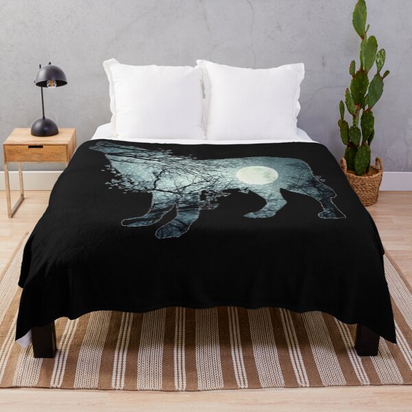 Item preview, Lonely Howl of the Dire Wolf Full Moon Silhouette designed and sold by Makebashington.