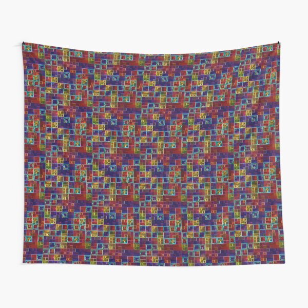 Shiny Futuristic Squares Tapestry
