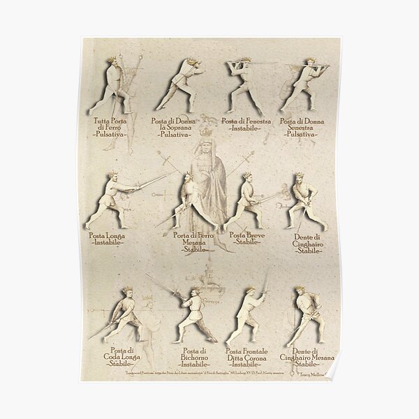 Longsword Positions - Fiore dei Liberi "Getty" Poster