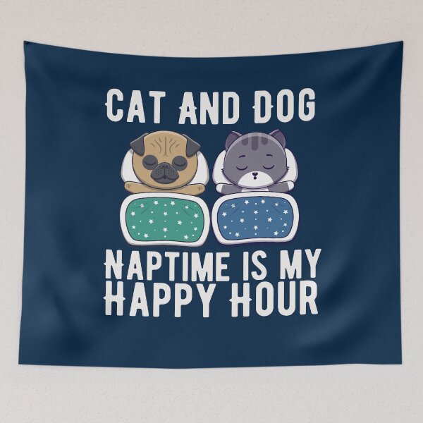 Item preview, Cat and dog naptime is my happy hour  designed and sold by Hoetoons.