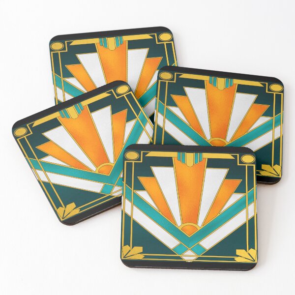 Item preview, Orange and green art deco Classic . designed and sold by mollyphonaha1.