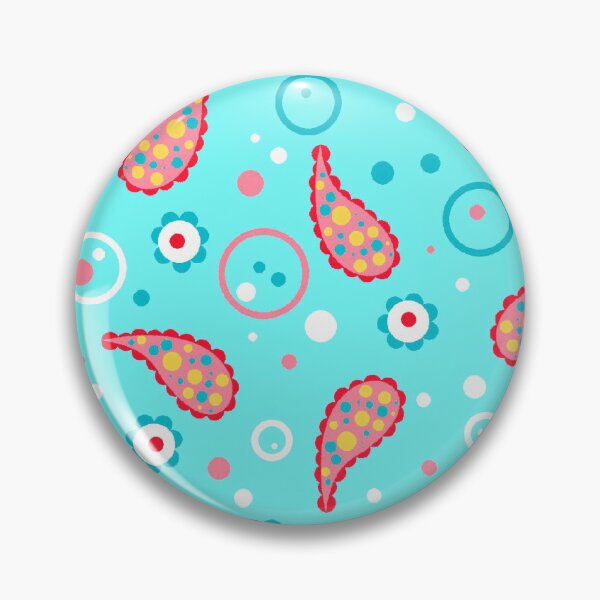 Item preview, Turquoise paisley with circles and dots. designed and sold by SandraPDesigns.