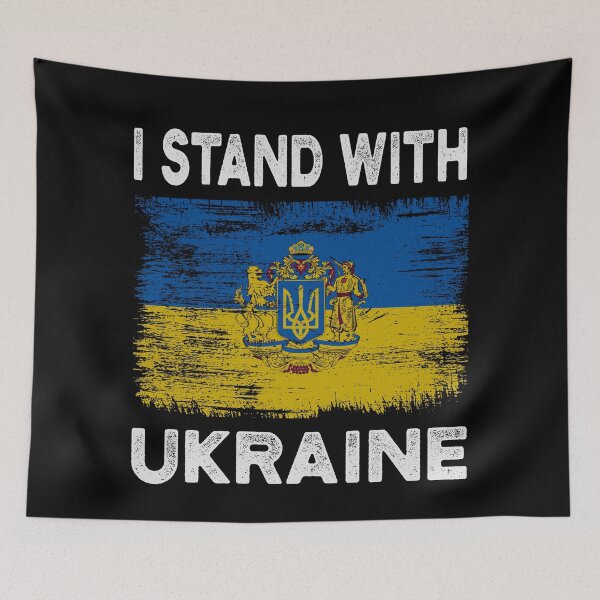 Aperçu de l'œuvre JE SUIS AVEC L'UKRAINE PROTEST POUTINE PROTEST RUSSIA créée et vendue par DoodlrMob.