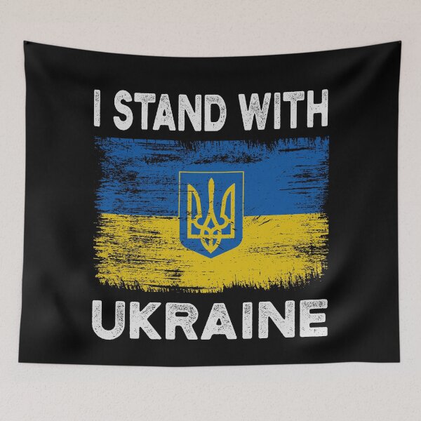 Aperçu de l'œuvre JE SUIS AVEC L'UKRAINE PROTEST POUTINE PROTEST RUSSIA créée et vendue par DoodlrMob.