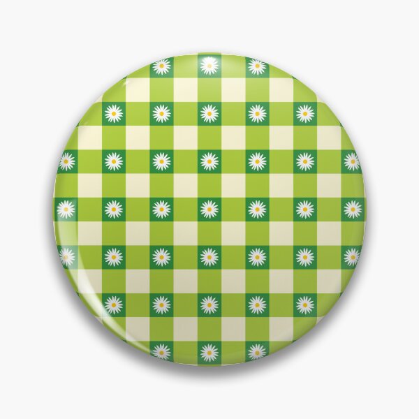 Item preview, Green Lime Gingham Checker Board with Daisies designed and sold by lucybrownlane.
