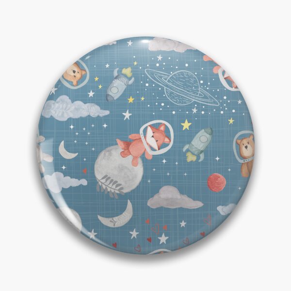 Aperçu de l'œuvre Animaux de l'espace - Bleu texturé créée et vendue par MoshitoDesigns.