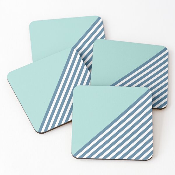 Artikelvorschau, Color Block & Stripes Geometric Print, Turquoise and Teal entworfen und verkauft von meggydesigns.