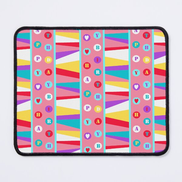 Item preview, Pink, turquoise, yellow, Happy Birthday fun geometric, designed and sold by SandraPDesigns.