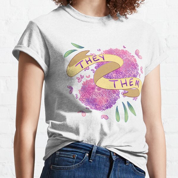 Flowery Pronouns (They/Them) Classic T-Shirt