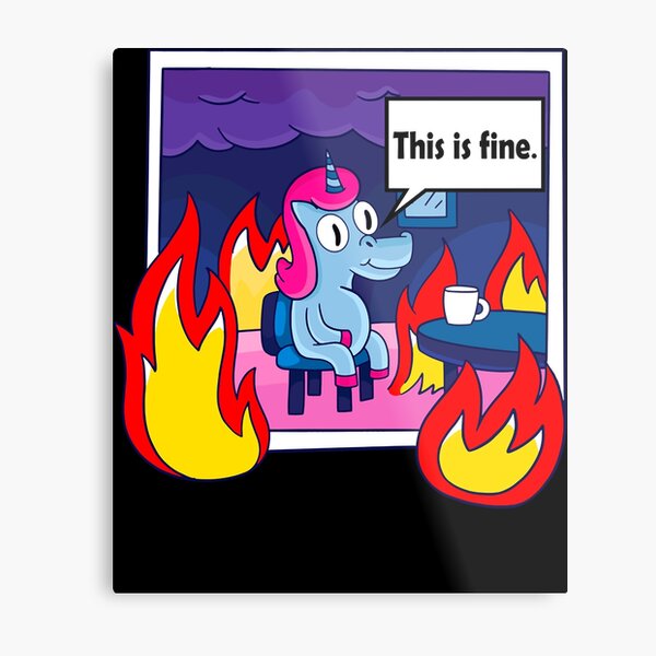 This Is Fine Fan Art Parody Meme Quote With Dog Drinking Coffee Cup In A  Room On Fire Cynical Christmas Memes Hd High Quality Online Store – Poster  - Canvas Print 