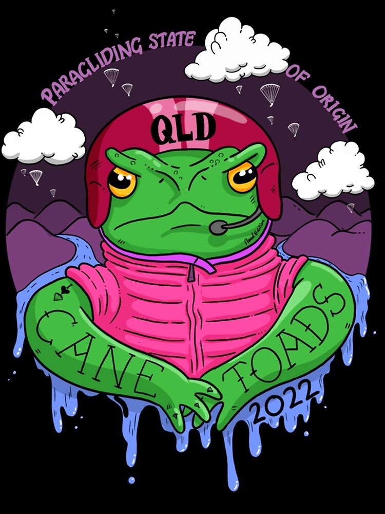 "Queensland Cane Toads Paragliding State of Origin Classic" Poster