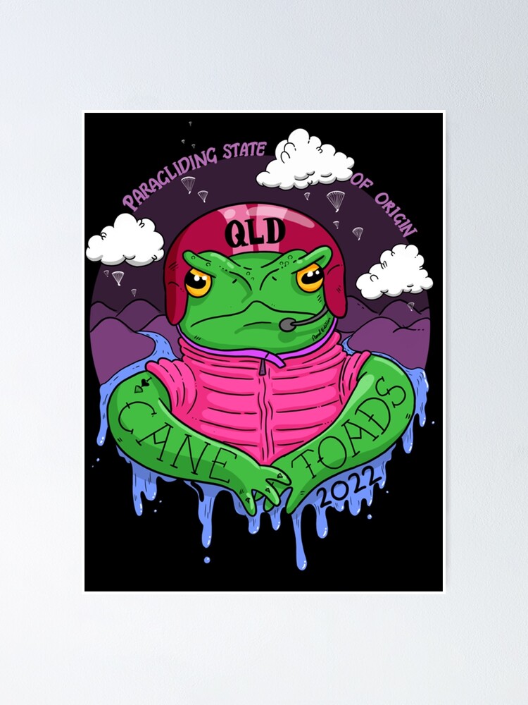 "Queensland Cane Toads Paragliding State of Origin Classic" Poster