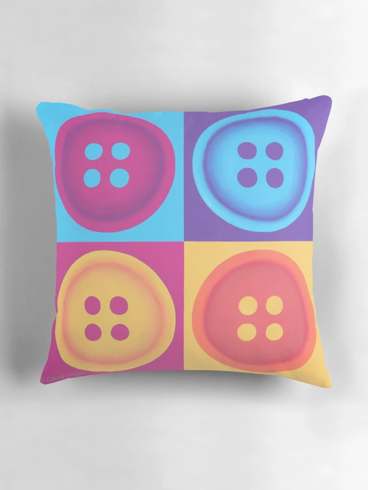 Thumbnail 3 of 4, Pillow, Buttons designed and sold by Laura K Wright.