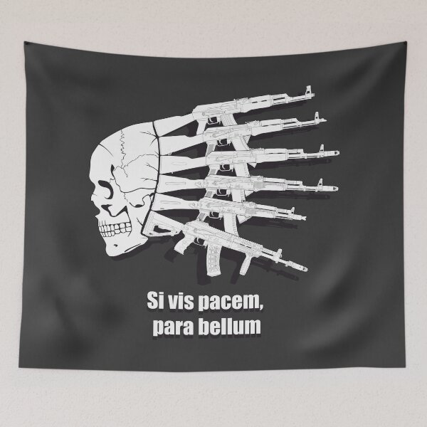 Item preview, If you want peace, prepare for war. Skull and Kalashnikovs designed and sold by FAawRay.