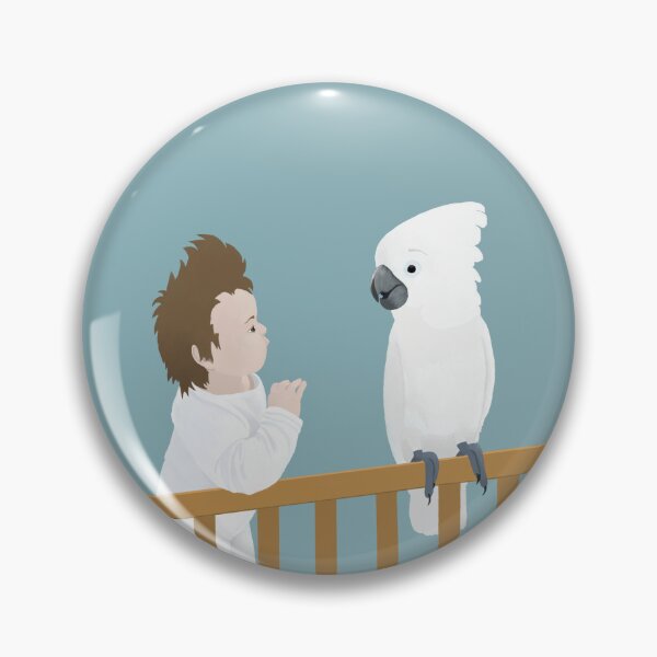 Item preview, Baby and cockatoo parrot looking at each other designed and sold by icomeinpeace2.