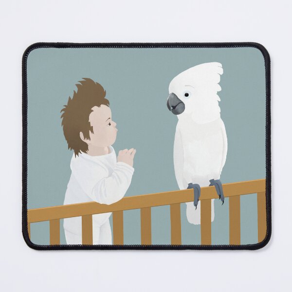 Item preview, Baby and cockatoo parrot looking at each other designed and sold by icomeinpeace2.