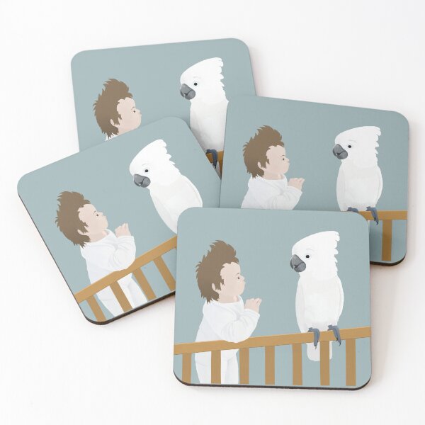 Item preview, Baby and cockatoo parrot looking at each other designed and sold by icomeinpeace2.