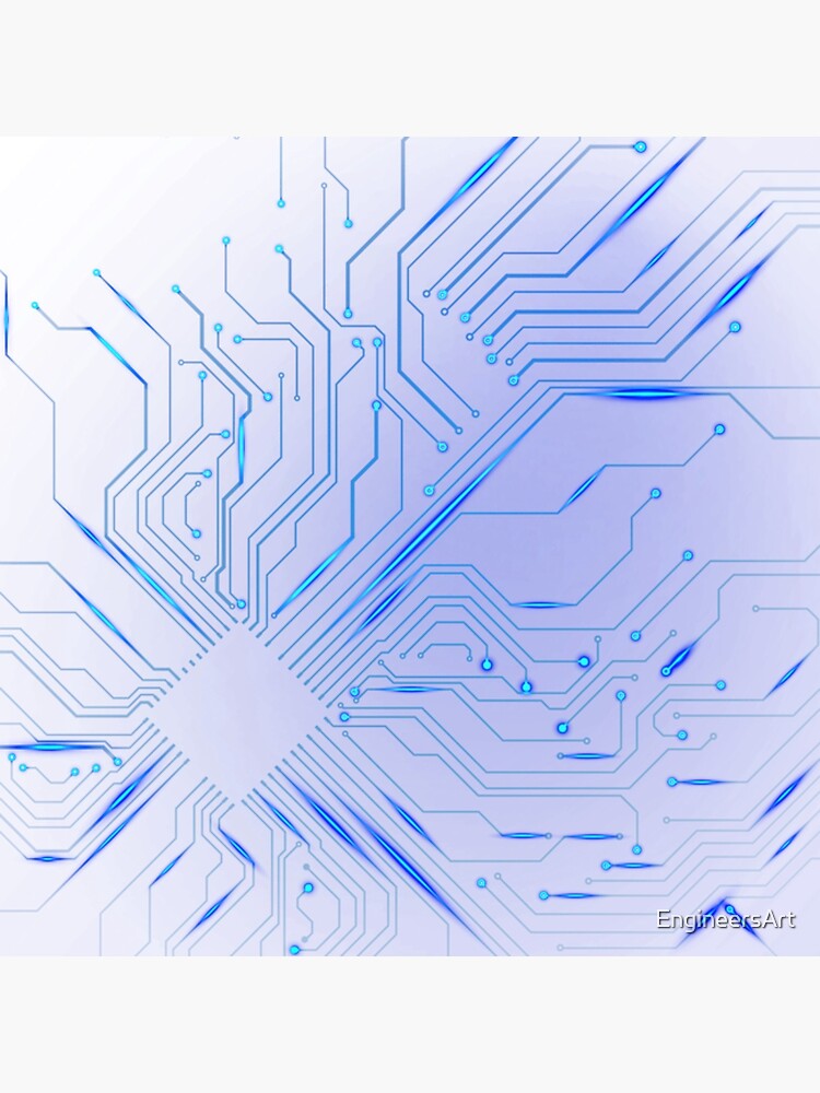 "Colorful sparkle PCB printed circuit board trace lines art" Poster for