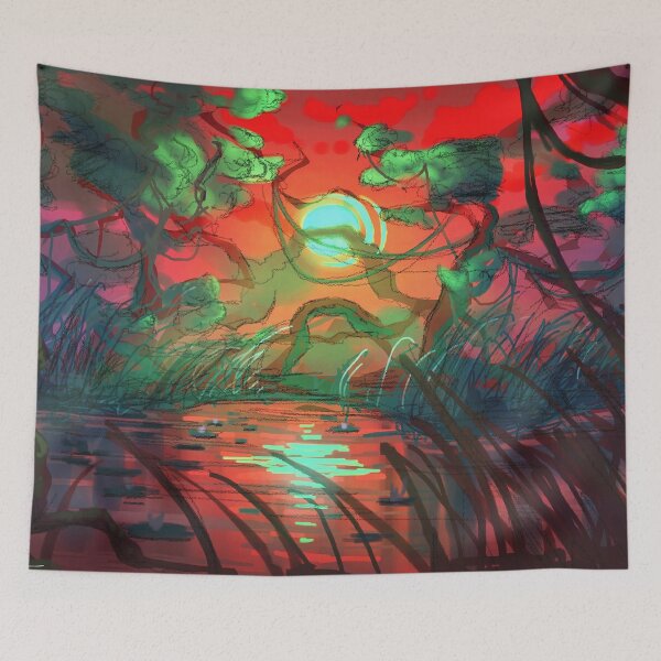 Item preview, Green Sun - Painting | Art by Eliott Sontot designed and sold by Eliott Sontot.