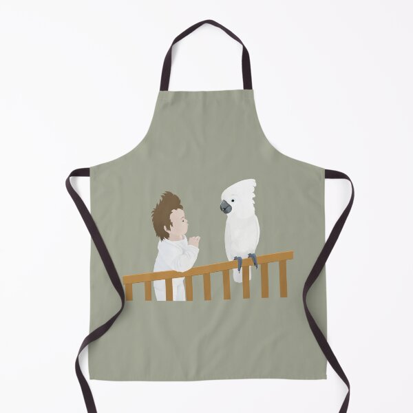 Item preview, Baby and cockatoo parrot looking at each other - khaki designed and sold by icomeinpeace2.