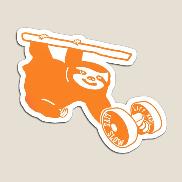 Gym Sloth - Orange Magnet