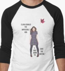 "I Was Born To Save The Doctor." Men's Baseball ¾ T-Shirt