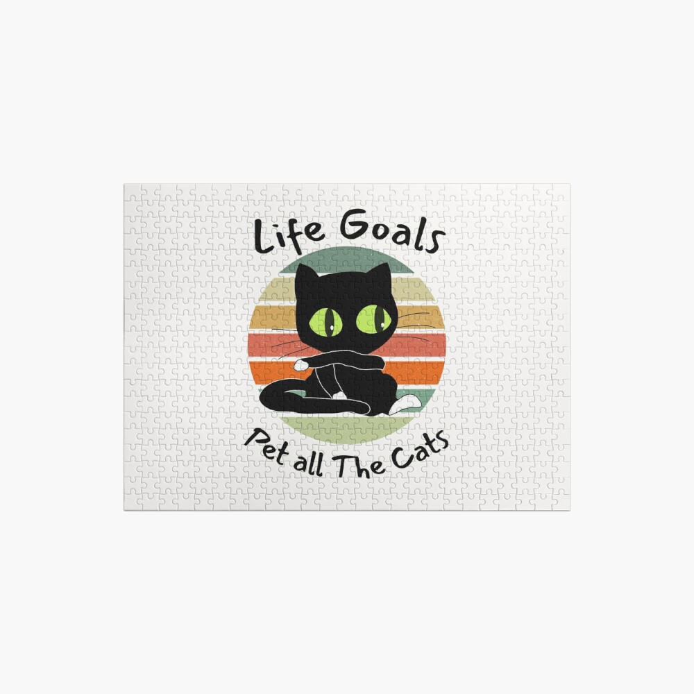 Wonderful life goals pet all the cats for cats lover Jigsaw Puzzle by BeLover JW-JK6DEV9C