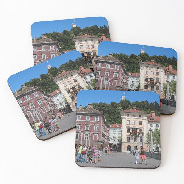 Item preview, Cobblers Bridge in central Ljubljana in summer, Slovenia designed and sold by SnapTPhotograph.