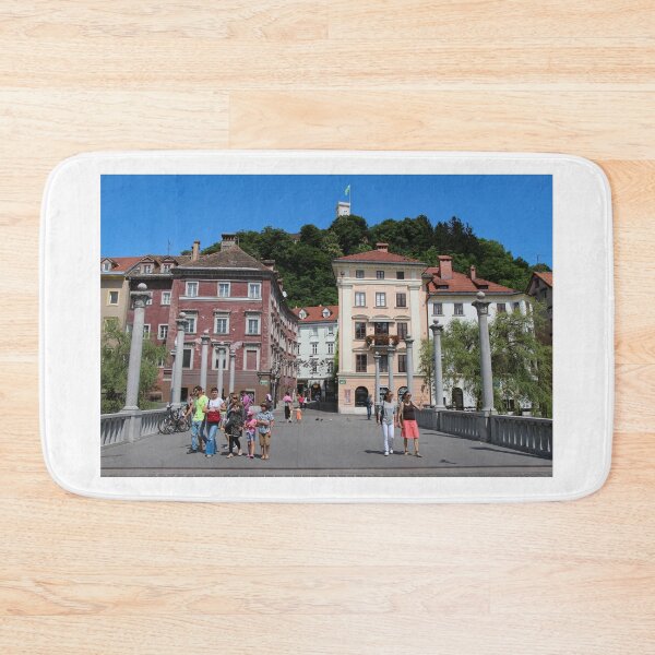 Item preview, Cobblers Bridge in central Ljubljana in summer, Slovenia designed and sold by SnapTPhotograph.