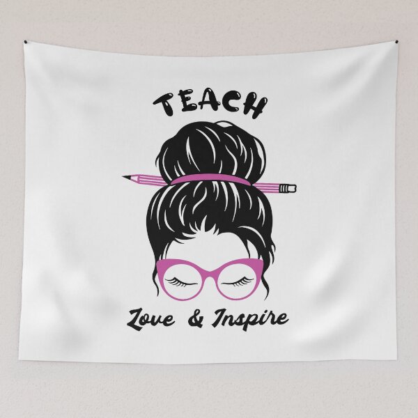 Item preview, Teacher Messy Bun Pink Eyeglasses designed and sold by adriana-holmes.