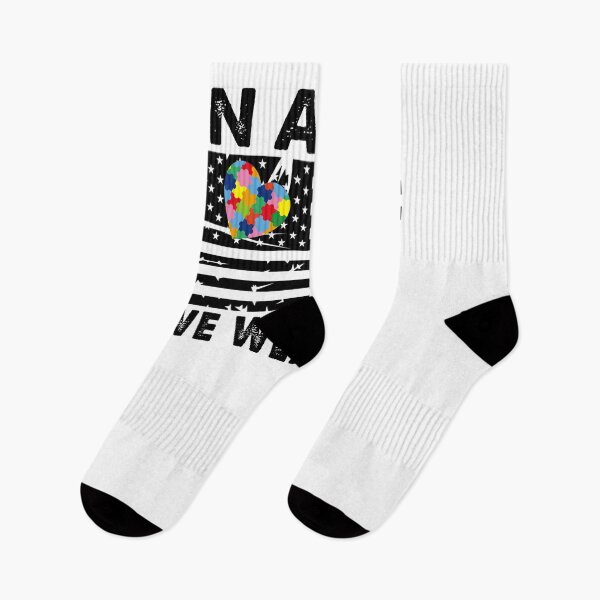 Item preview, In April We Wear Blue American Flag Autism Awareness Month designed and sold by marvatipton156.