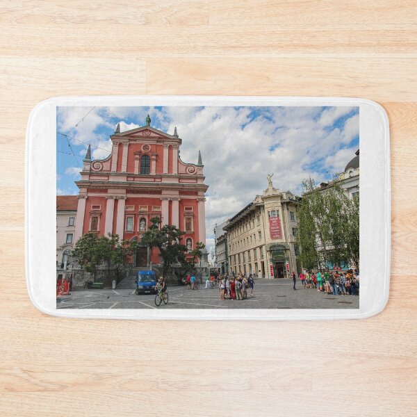 Item preview, Presernov Trg Square and Cerkev Marijinega oznanjenja or Franciscan church designed and sold by SnapTPhotograph.