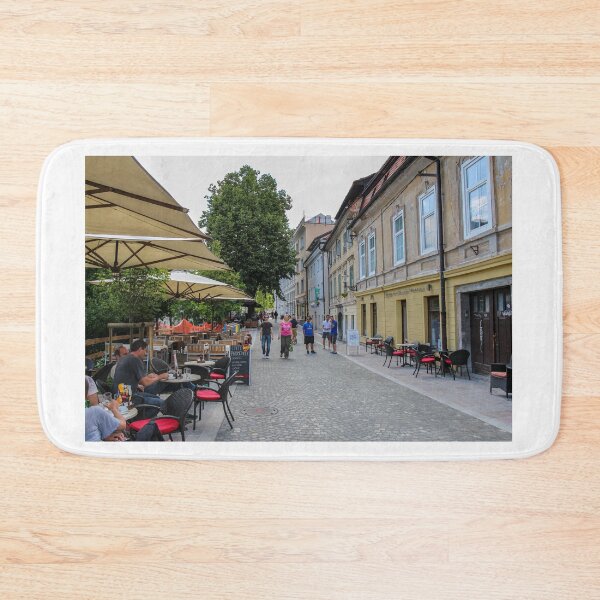 Item preview, Cafe and Pubs along Petkovskovo Nabrezje by the Ljublijanica River, in Ljubljana designed and sold by SnapTPhotograph.