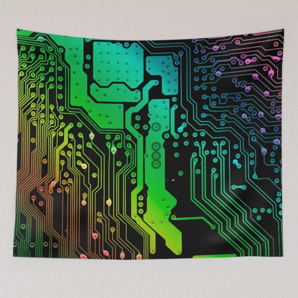 Item preview, Colorful Printed Circuit Board PCB trace lines technology art designed and sold by EngineersArt.