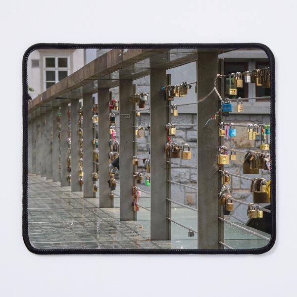 Item preview, Padlocks on Butchers Bridge in the old medieval town in Ljubljana, Slovenia designed and sold by SnapTPhotograph.