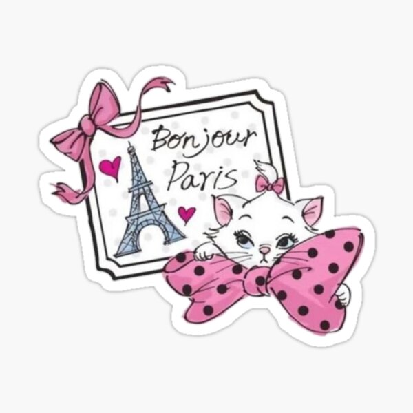 Hello Kitty Sticker | size: 3 x 4 | White Decal Japanese bobtail cat pink  bow 