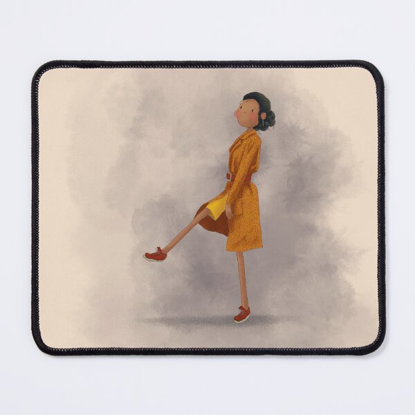 Item preview, Strolling Whimsical Woman in a Trench Coat Cartoon Illustration designed and sold by haximica.