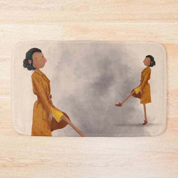 Item preview, Strolling Whimsical Woman in a Trench Coat Cartoon Illustration designed and sold by haximica.