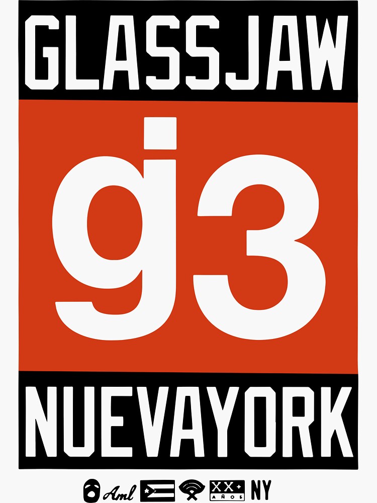 "Glassjaw Merch Wxt G3 Nueva York" Sticker by zombiewag2 Redbubble