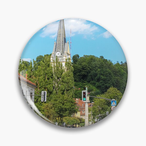 Item preview, St. James Church over looking the St. James Bridge in Ljubljana, Slovenia designed and sold by SnapTPhotograph.