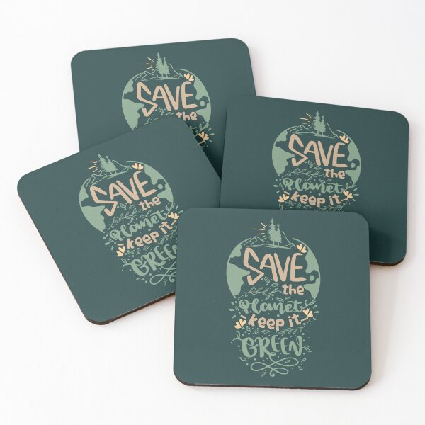 Item preview, SAVE THE PLANET – KEEP IT GREEN typographic Illustration Quote to Keep Our Planet Clean and Green, Green Mother Earth eco-friendly Earth Day design designed and sold by zenturtlemerch.