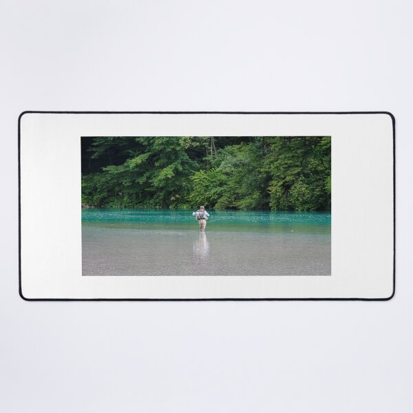 Item preview, A man wading in the Soca River, while fly fishing, at Tolmin, Slovenia designed and sold by SnapTPhotograph.