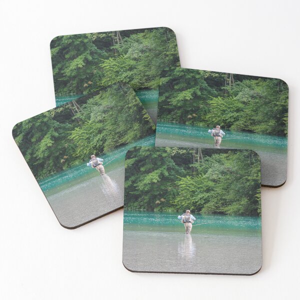 Item preview, A man wading in the Soca River, while fly fishing, at Tolmin, Slovenia designed and sold by SnapTPhotograph.